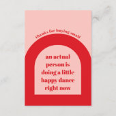 ご注文の感謝していレッドピンク、スモールビジネス エンクロージャーカード (正面)