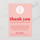 ご注文の感謝していレッドピンク、スモールビジネス エンクロージャーカード (裏面)