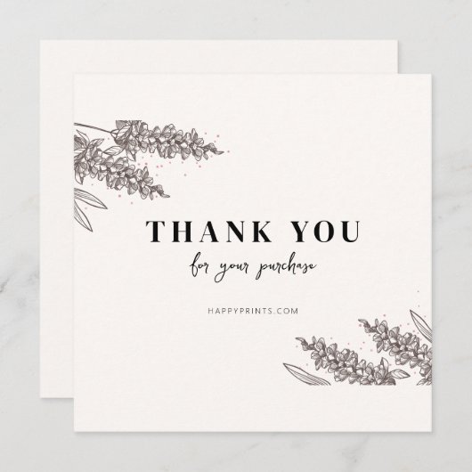 ご注文の感謝してい編集可能なフローラ サンキューカード (正面/裏面)