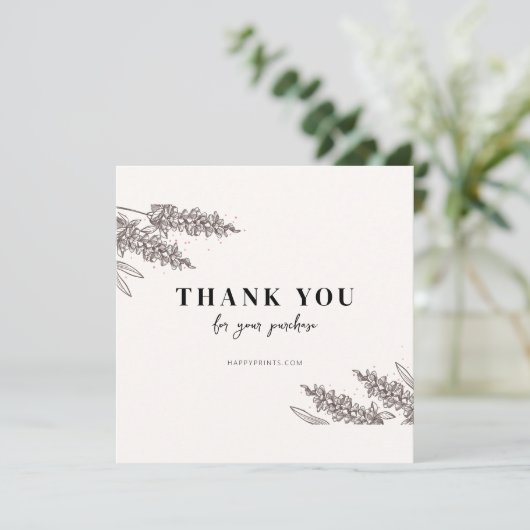 ご注文の感謝してい編集可能なフローラ サンキューカード (スタンド正面)