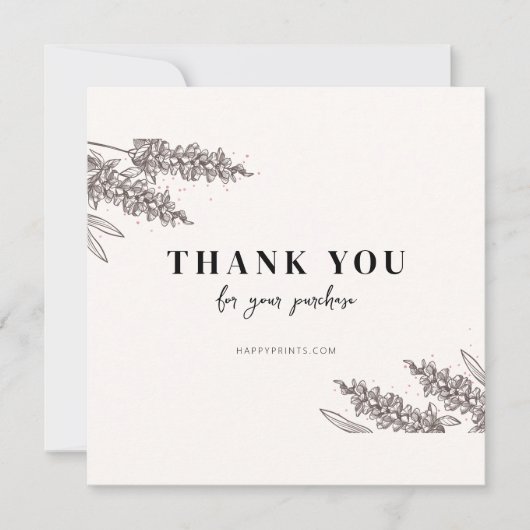 ご注文の感謝してい編集可能なフローラ サンキューカード (正面)