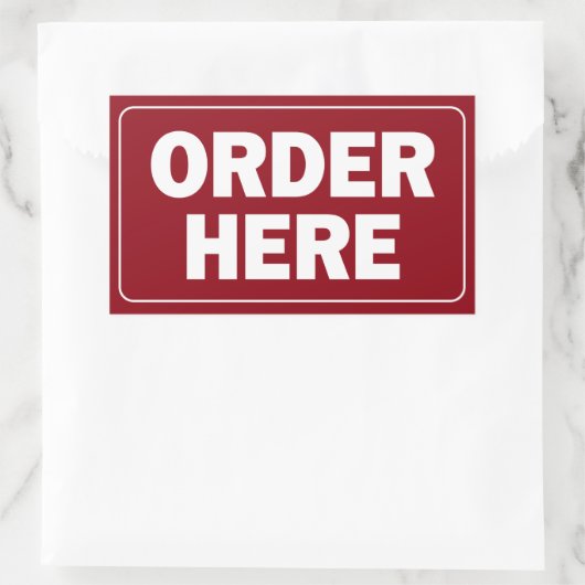 ご注文はこちらレストランまたはビジネス用の看板 長方形シール (バッグ)