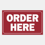ご注文はこちらレストランまたはビジネス用の看板 長方形シール (正面)