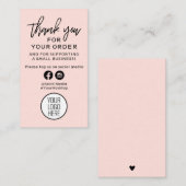 ご注文はブラック&ピーチピンク 名刺 (正面/裏面)