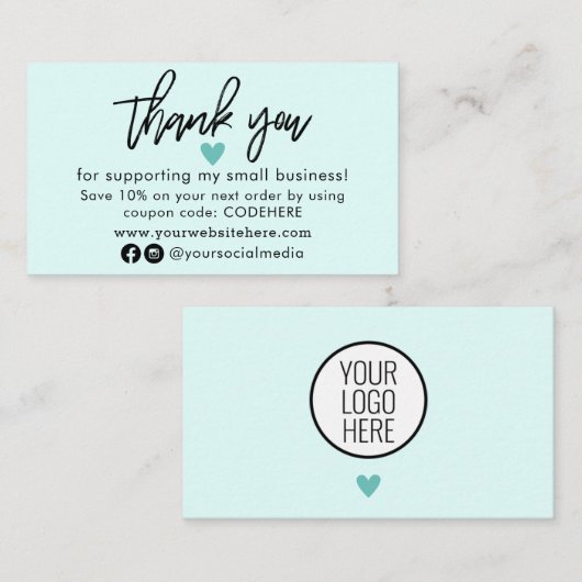 ご注文クーポンコードの名刺ありがとうございます 名刺 (正面/裏面)