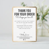 ご注文グラムの挿入金ゴールドの端 サンキューカード (スタンド正面)