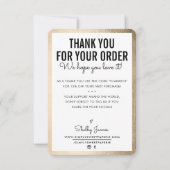 ご注文グラムの挿入金ゴールドの端 サンキューカード (正面)