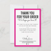 ご注文グラムインサートピンクモダン色 サンキューカード (正面)