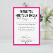 ご注文グラムインサートピンクモダン色 サンキューカード (スタンド正面)