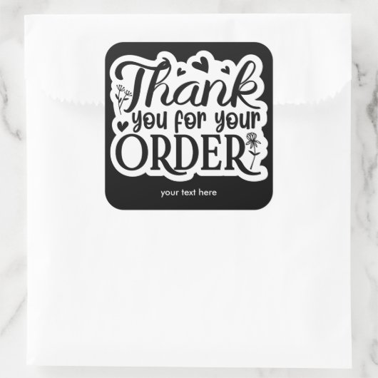 ご注文シールをありがとう スクエアシール (バッグ)