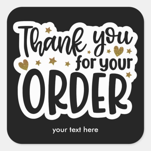 ご注文シールをありがとう スクエアシール (正面)