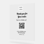 ご注文スキャンありがとうございますReview Us business logo アクリルサイン (傾斜)