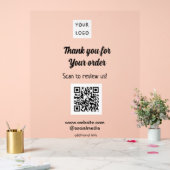 ご注文スキャンありがとうございますReview Us business logo アクリルサイン (ウェディング)