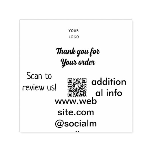 ご注文スキャンありがとうございますReview Us business logo セルフインキングスタンプ (デザイン)