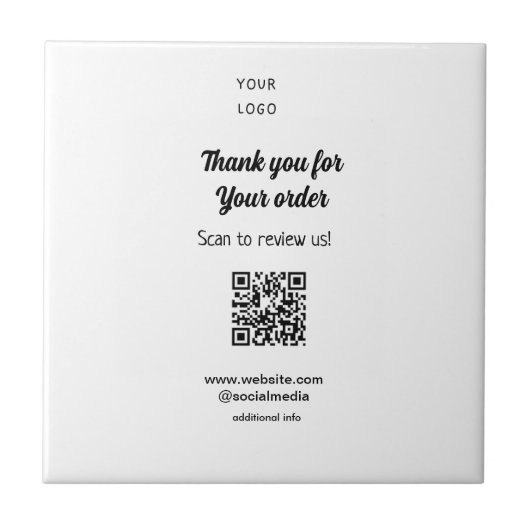 ご注文スキャンありがとうございますReview Us business logo タイル (正面)