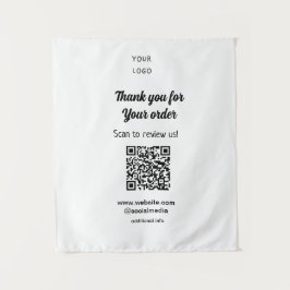 ご注文スキャンありがとうございますReview Us business logo タペストリー