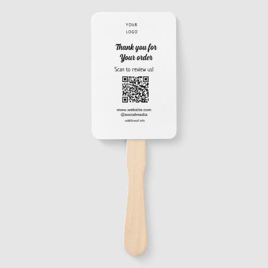 ご注文スキャンありがとうございますReview Us business logo ハンドファン (正面)