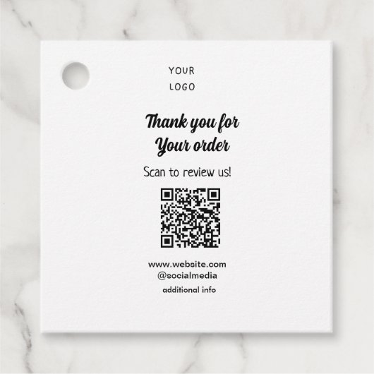 ご注文スキャンありがとうございますReview Us business logo フェイバータグ (正面)