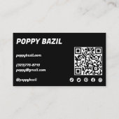 ご注文ソーシャルアイコンQRコードカスタム 名刺 (裏面)