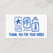 ご注文ソーシャルアイコンQRコードビーチ 名刺 (正面)