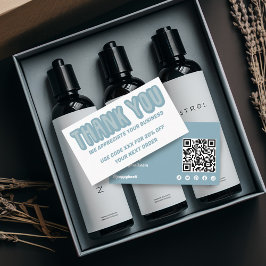 ご注文ソーシャルアイコンQRコードブルー 名刺