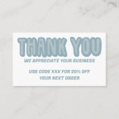 ご注文ソーシャルアイコンQRコードブルー 名刺 (正面)