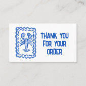 ご注文ソーシャルアイコンQRコードロブスター 名刺 (正面)