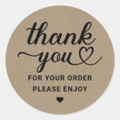 ご注文ハートスクリプトクラフト ラウンドシール (正面)