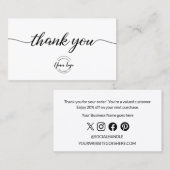 ご注文モダンありがとうございますロゴカスタムオファー 名刺 (正面/裏面)