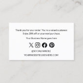 ご注文モダンありがとうございますロゴカスタムオファー 名刺 (裏面)