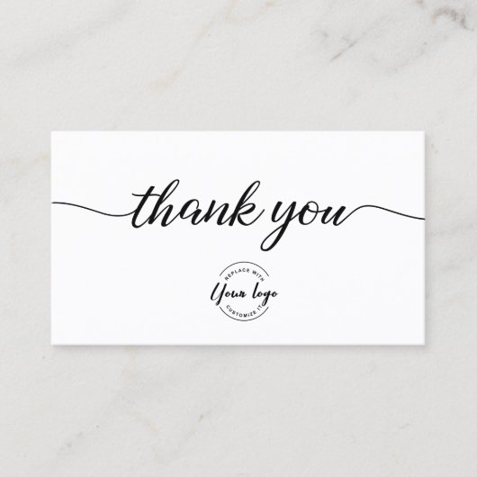 ご注文モダンありがとうございますロゴカスタムオファー 名刺 (正面)