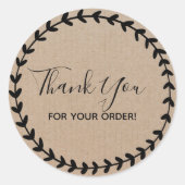 ご注文ヴィンテージKraft紙クラス ラウンドシール (正面)
