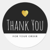 ご注文感謝していの際は白黒番 ラウンドシール (正面)