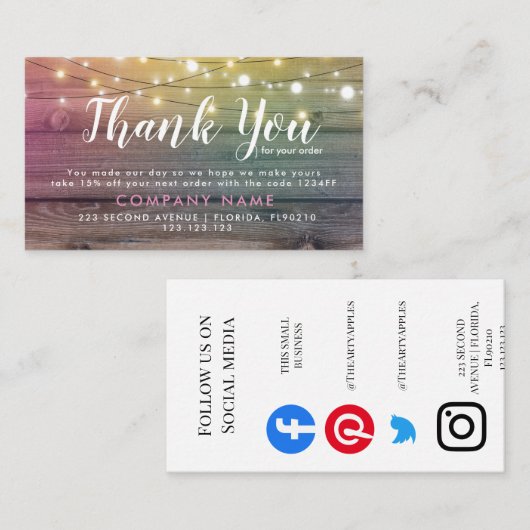 ご注文頂きありがとうござい感謝しています 名刺 (正面/裏面)