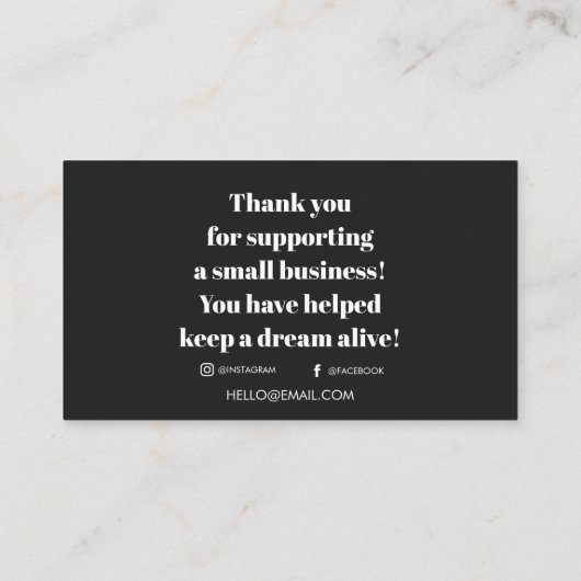 ご注文、スモールビジネスのお客様に感謝カスタマイズ 名刺 (裏面)