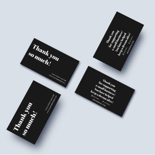 ご注文、スモールビジネスのお客様に感謝カスタマイズ 名刺