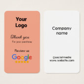 ご注文Googleレビュー追加ロゴWebサイト (正面&裏面)
