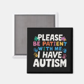 ご理解ください、私は自閉症啓発月間です マグネット (正面/裏面)