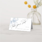 ご着席ください | エレガント モダン リボン テーブル ナンバー プレイスカード (正面)