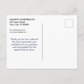 ご紹介ありがとうございます2カイロプラクティック ポストカード (裏面)