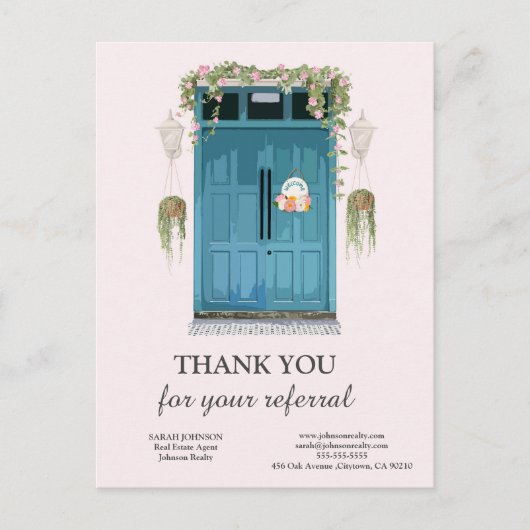 ご紹介いただいたことに感謝しております 不動産 ポストカード (正面)