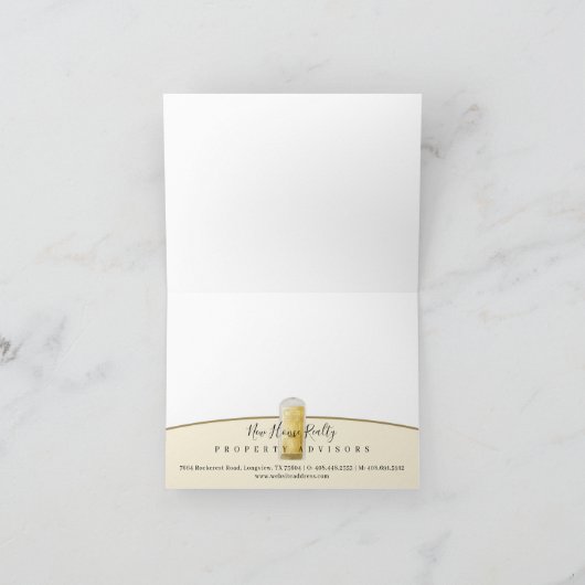 ご紹介いただきありがとうございます黄色い水彩のドア サンキューカード (内部)