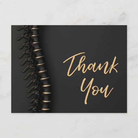 ご紹介のポストカードを黒でお礼のカイロプラクティック ポストカード (正面)