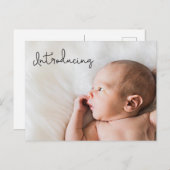 「ご紹介」カスタム写真ベビー発表記事 案内ポストカード (正面/裏面)