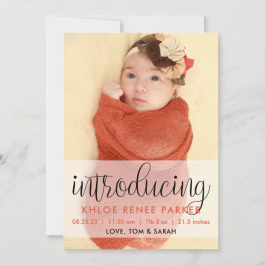 ご紹介 – Birth Announce 案内状 (正面)