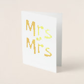 ご結婚おめでとうございます ミセス アンド ミセス 箔カード (正面)