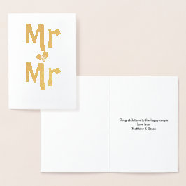 ご結婚おめでとうございます。Mr. And Mr. 箔カード