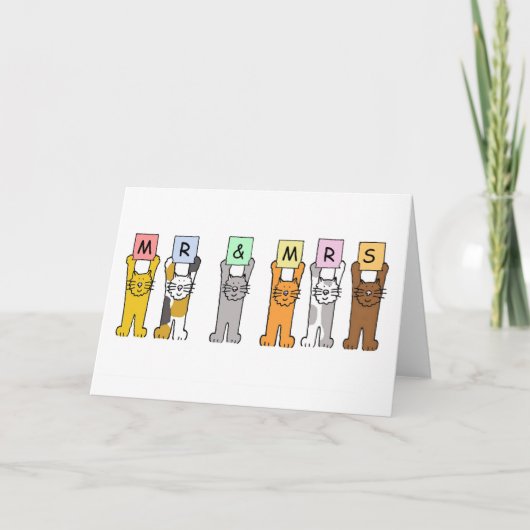 ご結婚おめでとう　かわいい猫 カード (正面)