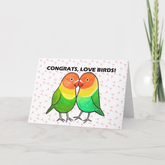 ご結婚おめでとう、愛の鳥たち カード (正面)