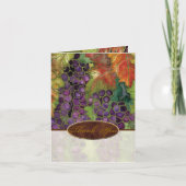 ご結婚おめでとう　秋の葡萄の葉のウェディング　招待状ありがとう サンキューカード (正面)